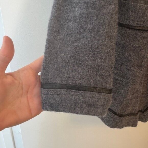 Scoop NYC 100% Wool Gray Waterfall Oversized Collar Cardigan - Picture 5 of 8